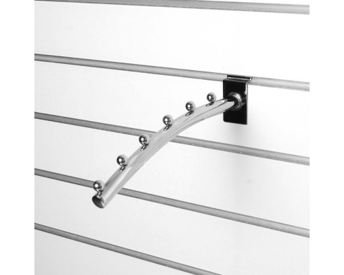 A019-300 Кронштейн наклонный изогнутый с 6-ю шариками, d=19мм, длина 300мм, хром