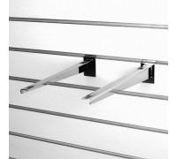 A227c Кронштейн для полки ДСП или стекло, длина 350мм (левый + правый), хром