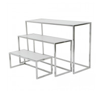 AST-07/900 (хром) Столик демонстрационный малый, столешница ЛДСП, 900Lх300Hх400Dмм