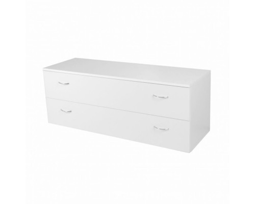 CBDR Эконом-тумба с двумя ящиками с ручками, 1200х400х455Н мм, ЛДСП, цвет белый