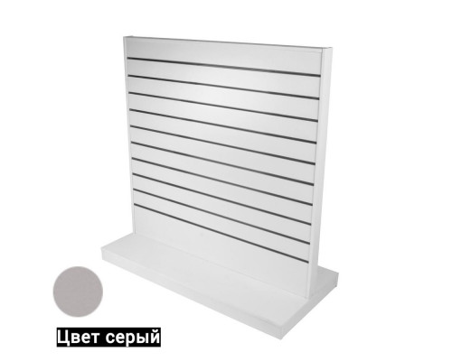 GI-1200 Гондола I-образная напольная серая, 1238*604*1325 мм, (МДФ/ ДСП), шаг паза100 мм