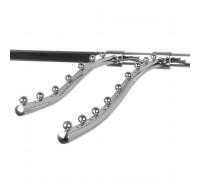 I008-350 Кронштейн изогнутый на овальную трубу с 7-ю шариками, L=350мм, d=19мм, хром