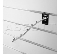 F105-150 Кронштейн изогнутый(тонкий) с 5-ю шариками, 150мм, хром