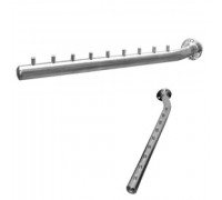 RU-04 Кронштейн прямой с 9-ю штырьками с левым углом L=400мм, хром