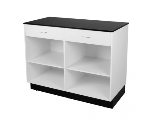 MD12-2dr Прилавок 970х1200х600 черный/белый - 2 ящика, 2 полки