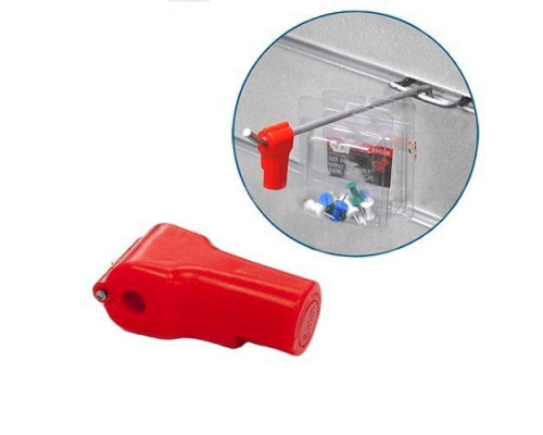 S056-5 Противокражный замок пластиковый на крючок d=5мм, красный