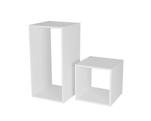 SB-404040(-2)4040 Декоративный куб 400х400х400H, ЛДСП 16мм, 90 гр. белый шагрень, без двух сторон