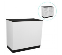 СТ-01-120611 Кассовый стол 1200х600х1100Н, ЛДСП 16 мм, белый/черный шагрень