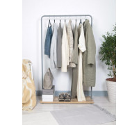 Вешалка напольная Отрада с полкой для обуви из ЛДСП, 910х330х1500H, серая/дуб