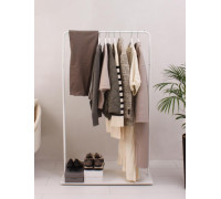 Вешалка напольная Отрада с полкой для обуви из ЛДСП, 920х330х1500Н, белая/белая