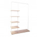 Вешалка напольная Отрада с пятью полками для одежды и обуви из ЛДСП, 1000х330х1500Н, белая/дуб