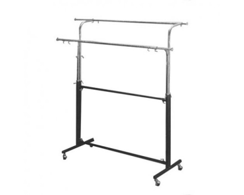 Z2-006 Вешало "Фонтан" с 2-мя переклад.(маленькие колеса), L=1200-2100мм, H=750-1800мм, черное