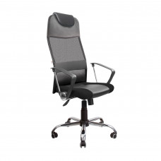 Кресло Master High ткань чёрное сетка ролики Standard