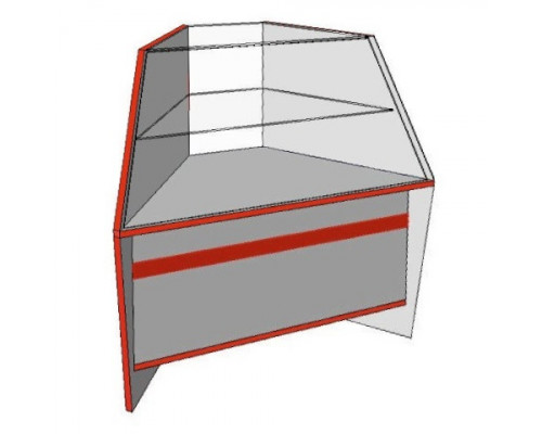 Эконом прилавок остеклённый угловой наружный