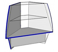 Прилавок остекленный Мистраль угол наружный