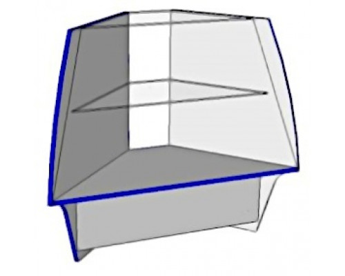 Прилавок остекленный Мистраль угол наружный