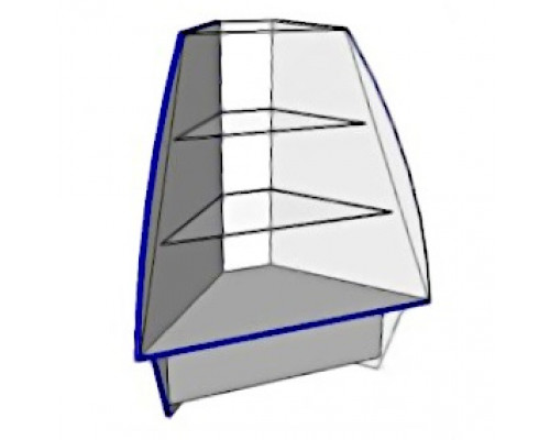 Витрина Мистраль угол наружный красный