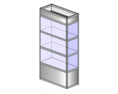Витрина стеклянная усиленная ВСУ-3-1 1000х2200х430 мм