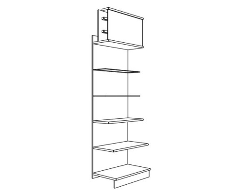 Стеллаж пристенный (полки ДСП/стекло) SV 106
