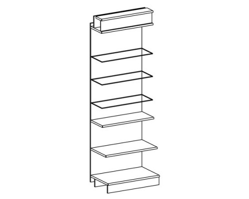 Стеллаж пристенный (полки ДСП/стекло) SV 506