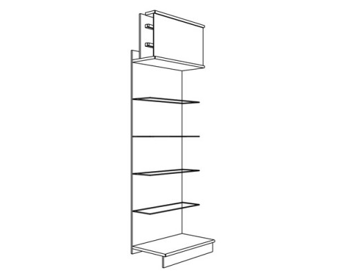 Стеллаж пристенный (полки стекло) SV 107