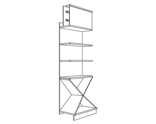 Стеллаж пристенный с накопителем (полки ДСП) SV 114