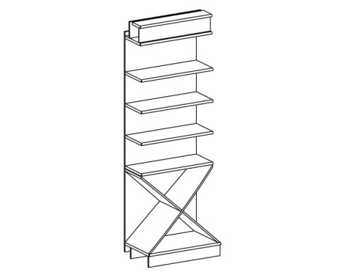Стеллаж пристенный с накопителем (полки ДСП) SV 514