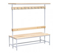 Скамья двусторонняя с полкой для головных уборов