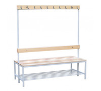 Скамья двусторонняя с полкой для обуви