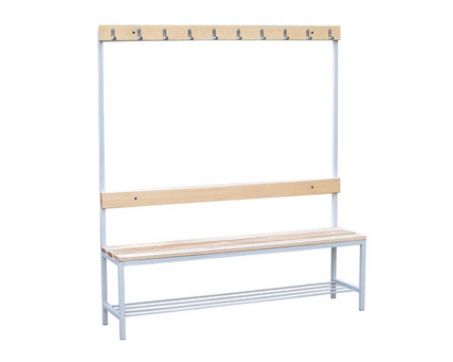 Скамья односторонняя с полкой для обуви