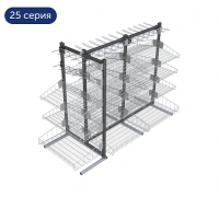 Стеллаж прикассовый островной 700 мм с торцевой секцией