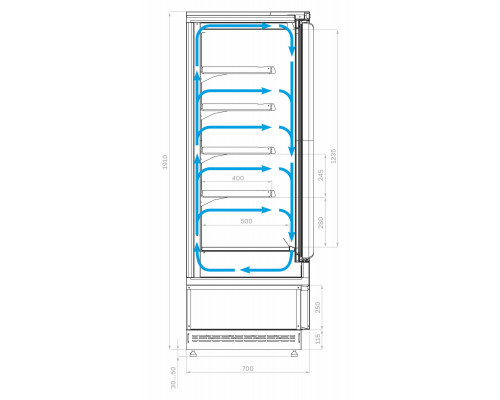 Горка морозильная Carboma FC 20-07 VL 1,3-1 0300 Standart (фронт X5L) версия 2.0 9006-9005