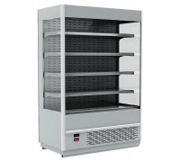 Холодильная горка гастрономическая Carboma FC20-07 VM 0,7-2 (ночная шторка, 9006-9005 цвет серо-черный)