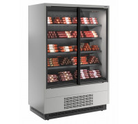 Холодильная горка универсальная Carboma FC20-07 VV 1,3-1 0300 Standart фронт X1 бок металл версия 2.0 (9006-9005)