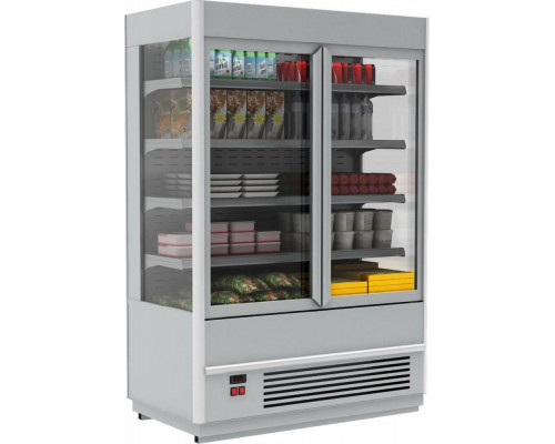 Холодильная горка универсальная Carboma FC20-08 VV 1,0-1 Standart (фронт X5) (9006-9005 цвет серо-черный)