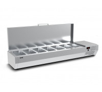 Холодильная витрина для ингредиентов Carboma A40 SM 1,6 с крышкой (7 GN1/3)