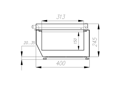 Холодильная витрина для ингредиентов Carboma IDO (A40) SM 1,6 с крышкой (VT3-G с крышкой (GN1/3))