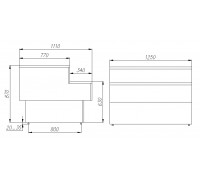 Прилавок кассовый POLUS GC110 N 1,25-7  (П-1,25 Carboma GC110) (1005 ВЕНГЕ)