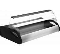 Витрина холодильная настольная Carboma A87 SV 1,5-1 (ВХСн-1,5 Арго) (0013-0430 (бок черн, декор нерж))