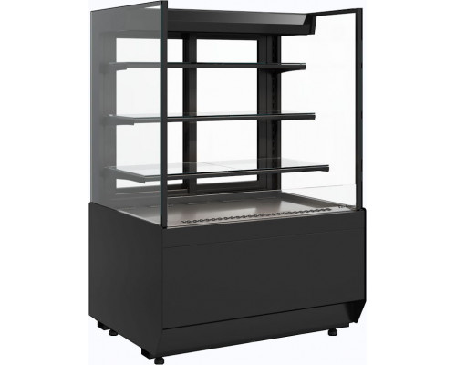 Витрина кондитерская Carboma KC70 VM 1,3-2 Standart версия 2.0 открытая, без боковин, 9005, дверь слайдер