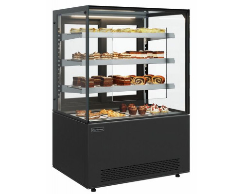 Витрина кондитерская Carboma KC71-130 VV 0,9-2 (открытая, фронт оргстекло, 9005)