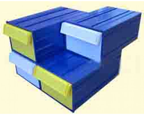 Короб пластиковый С-2 синий, прозрачный