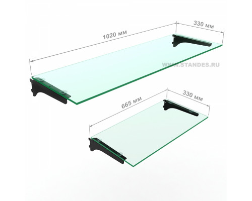 Полка стеклянная, для настенного стеллажа Два типа размера Серия Легкая