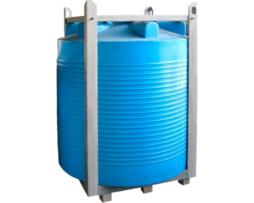 Емкость цилиндрическая вертикальная 1000 литров с обрешеткой, арт.: ЭВЛ 1000(И) с обрешеткой, цвет: синий, код: 20325